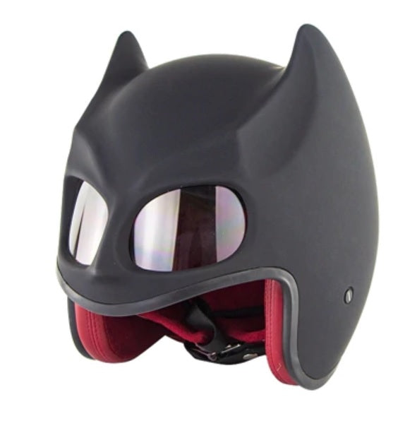 Bat man motorcycle helmets predator helmet dot approval open face bat ear design