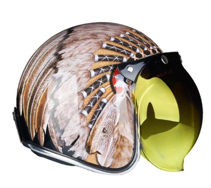 Italian motorcycle helmet Jet style open face vintage leather scooter helmets