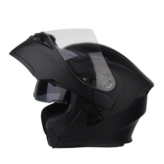 Motorcycle helmet racing helmets full face Bluetooth headset led warning light sun visor safety never slacks