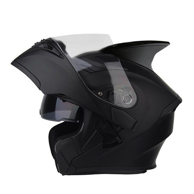 Motorcycle helmet racing helmets full face Bluetooth headset led warning light sun visor safety never slacks