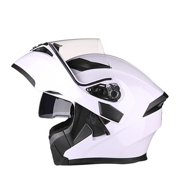 Motorcycle helmet racing helmets full face Bluetooth headset led warning light sun visor safety never slacks