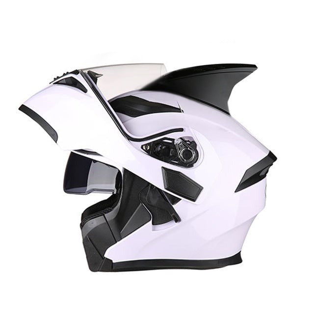 Motorcycle helmet racing helmets full face Bluetooth headset led warning light sun visor safety never slacks