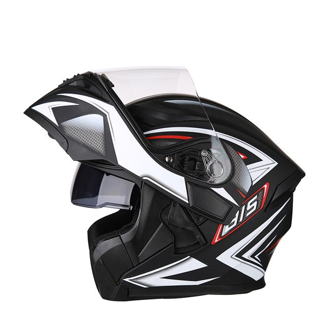 Motorcycle helmet racing helmets full face Bluetooth headset led warning light sun visor safety never slacks