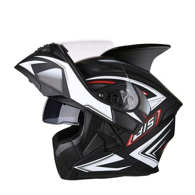 Motorcycle helmet racing helmets full face Bluetooth headset led warning light sun visor safety never slacks