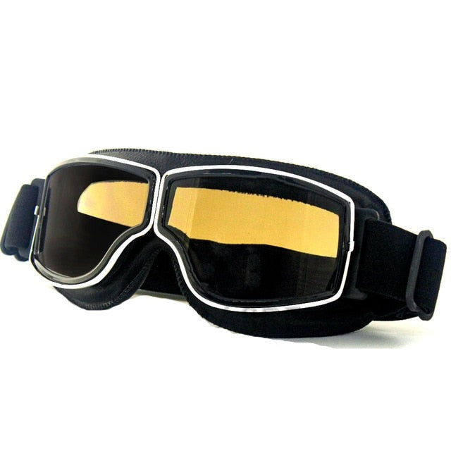 Vintage motorcycle goggles retro pilot style retro motocross glasses helmet scooter vespa