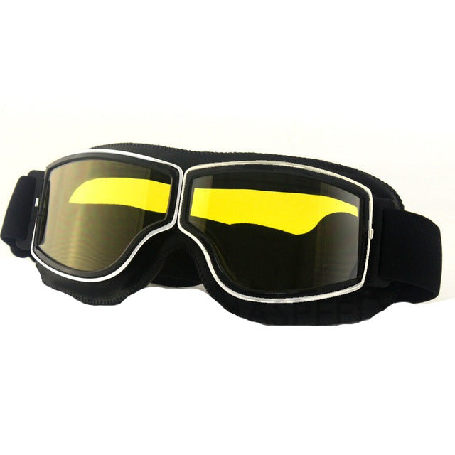 Vintage motorcycle goggles retro pilot style retro motocross glasses helmet scooter vespa