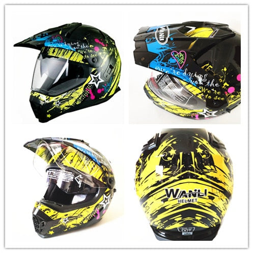 Atv motorcycle helmet double lens motocross racing helmets with sun shield best seller
