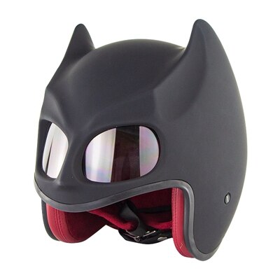 Bat man motorcycle helmets predator helmet dot approval open face bat ear design