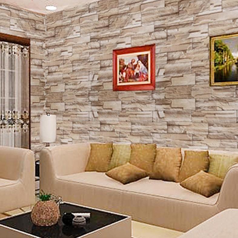 5M brick wallpaper roll self adhesive wall sticker rustic TV background stone home decor