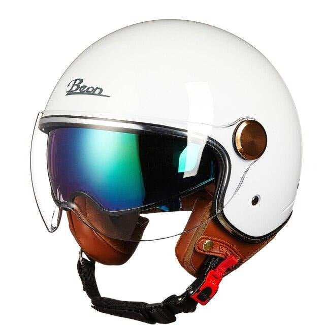 Vintage motorcycle helmets retro Vespa helmet twin shield scooter motorbike
