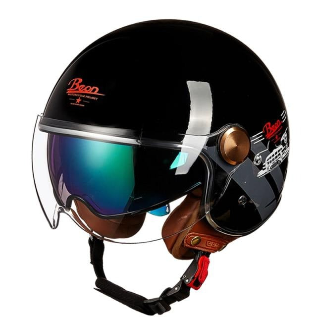 Vintage motorcycle helmets retro Vespa helmet twin shield scooter motorbike