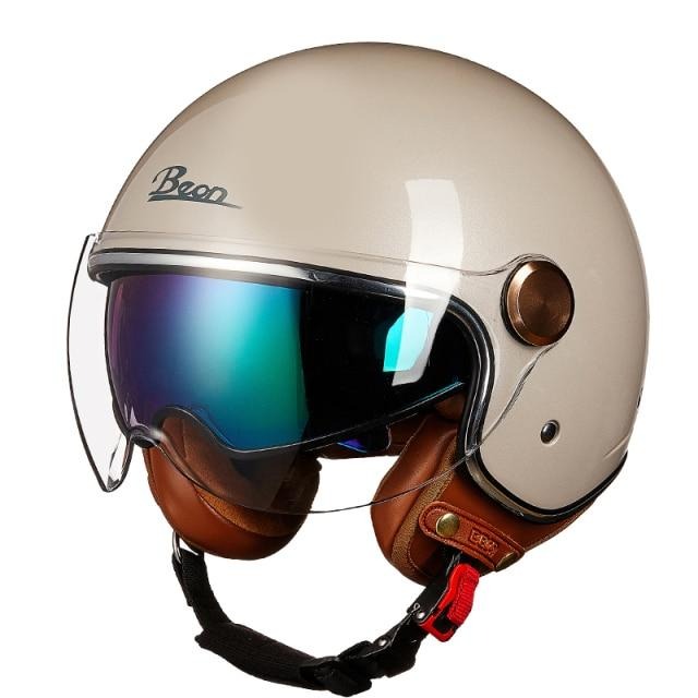 Vintage motorcycle helmets retro Vespa helmet twin shield scooter motorbike