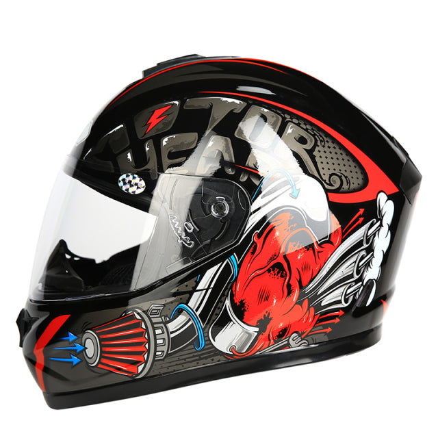 full face helmets skull motorcycle helmet double visor gear protective motorbike