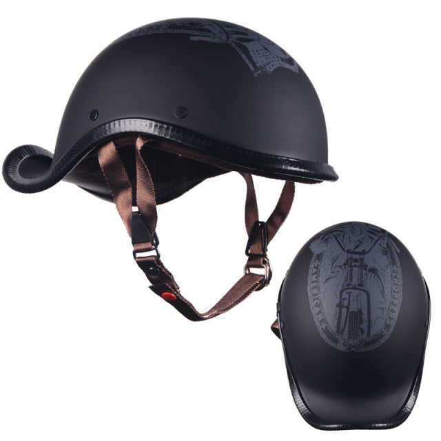 Retro half helmet vintageharley motorcycle helmets skull rock custom superlow