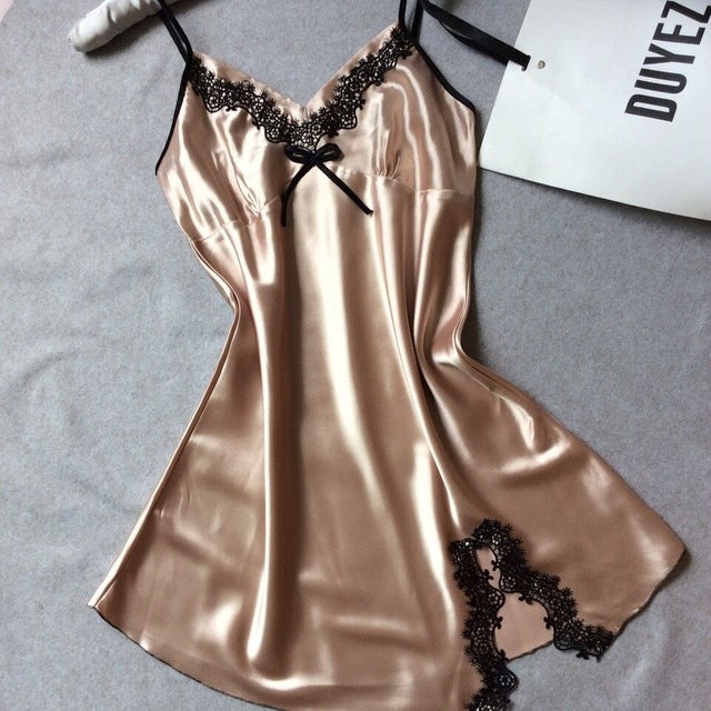 Sleepwear sexy lingerie for women silk lace nightdress sleepdress perfect