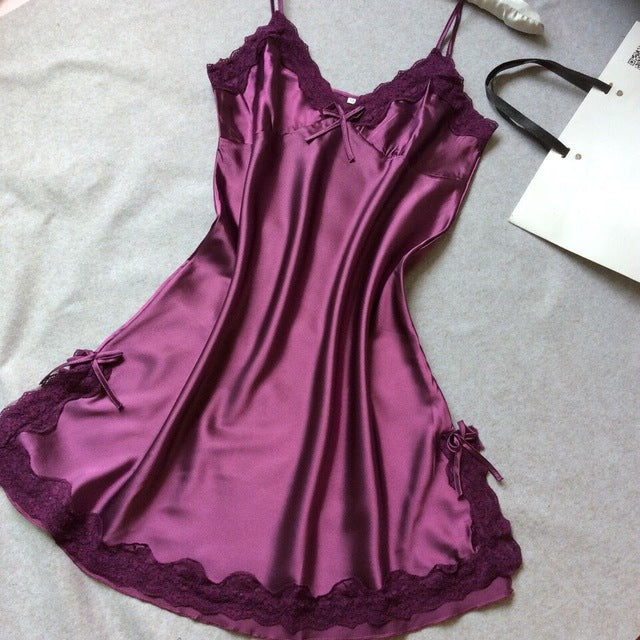 Sleepwear sexy lingerie for women silk lace nightdress sleepdress perfect