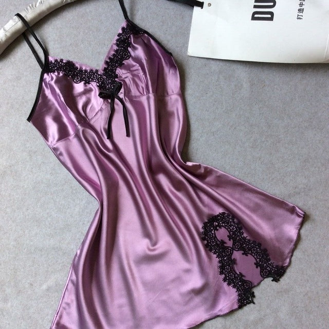 Sleepwear sexy lingerie for women silk lace nightdress sleepdress perfect