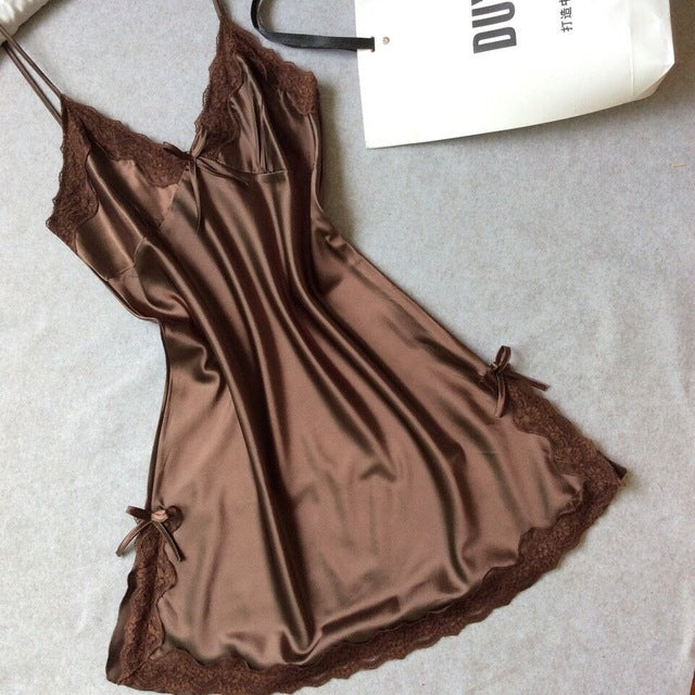 Sleepwear sexy lingerie for women silk lace nightdress sleepdress perfect