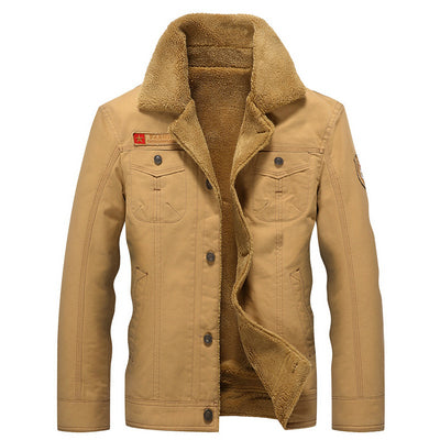 Air Force Pilot Jacket Men Warm Male fur collar tactical Mens Jacket Size 5XL
