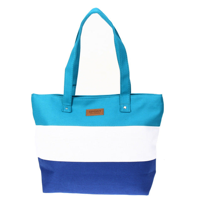 Canvas bag beach bags shoulder casual shopping travel outdoor