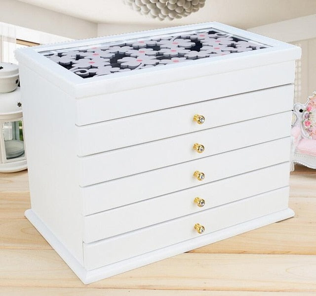 marriage gift vintage wood cosmetic box multilayer makeup storage boxes