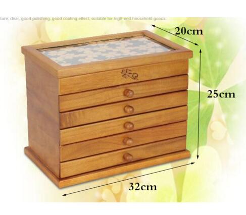 marriage gift vintage wood cosmetic box multilayer makeup storage boxes