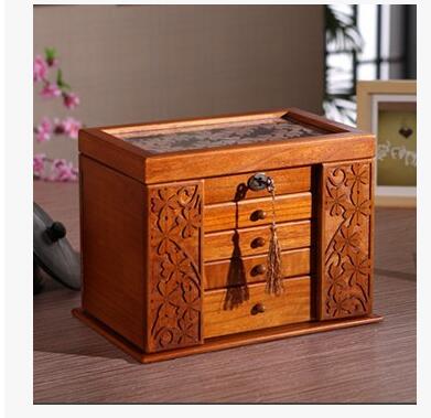 Vintage storage box wood multi-layer for organizer marriage gifts
