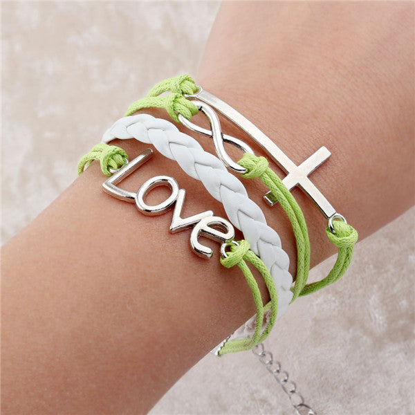 Leather bracelet multilayer charm fashion jewelry