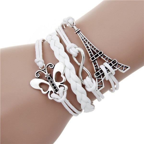 Leather bracelet multilayer charm fashion jewelry