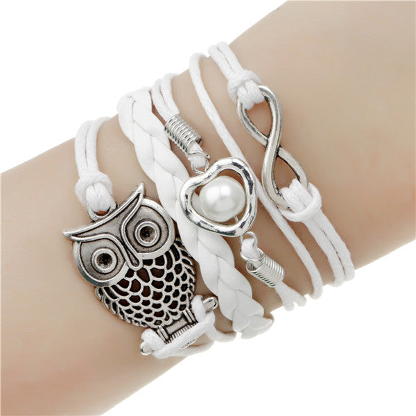 Leather bracelet multilayer charm fashion jewelry
