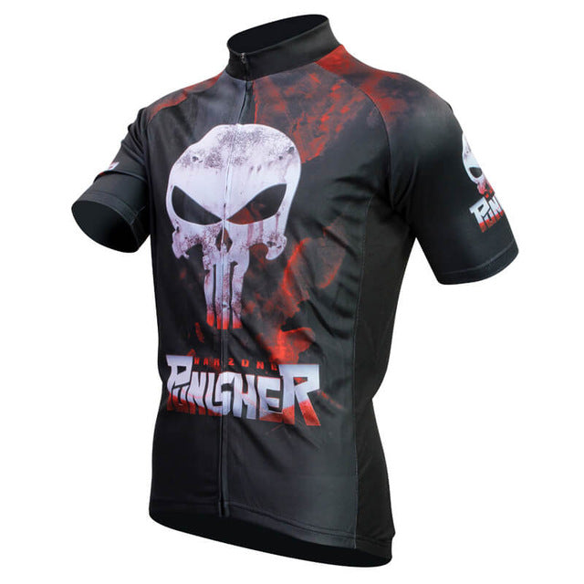 Skull Cycling Jersey Bicycle Clothing Short Sleeve Quick Dry Polyester Sportwear for Men