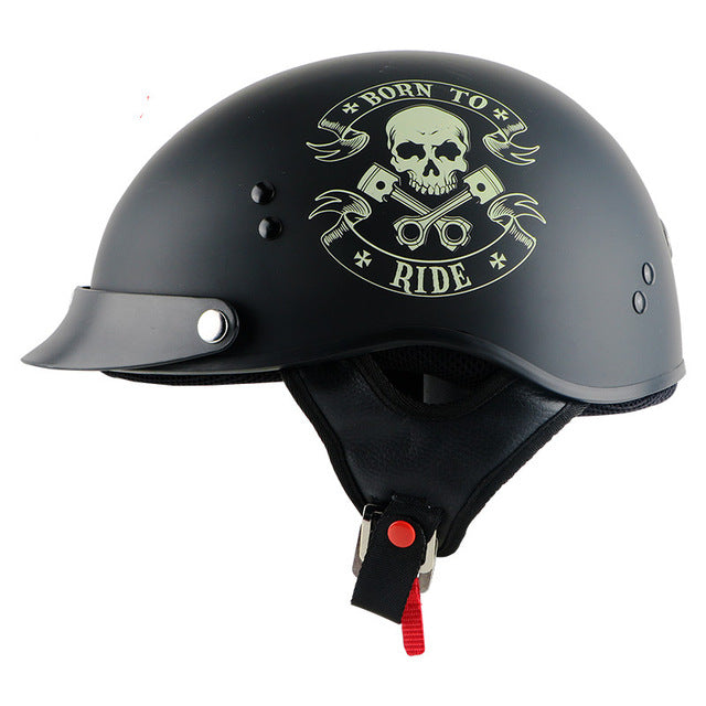 vintage half face scooter helmet cool skull motorcycle helmets retro motorcross