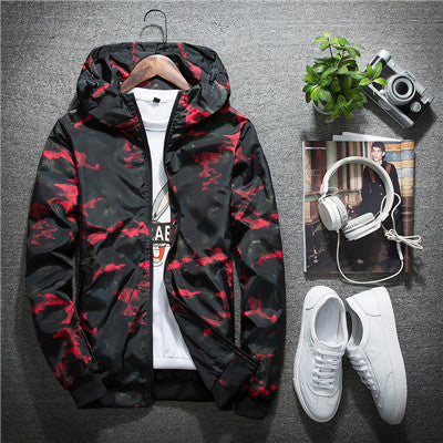 Men Hoodie Jacket Casual Camouflage Waterproof Outwear Clothes