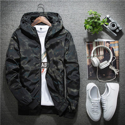 Men Hoodie Jacket Casual Camouflage Waterproof Outwear Clothes