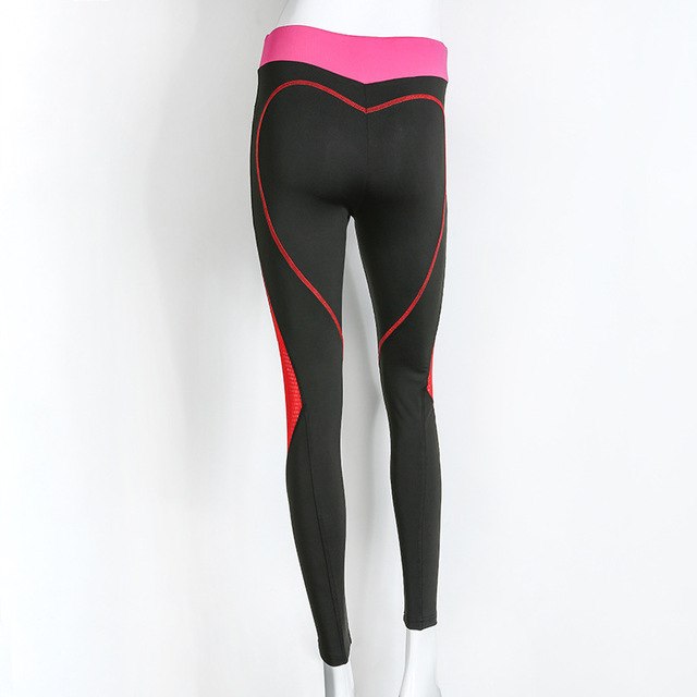 Yoga pants sexy heart leggings patchwork fitness jeggings women