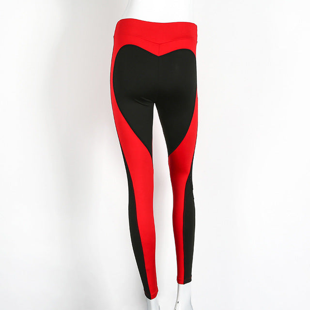 Yoga pants sexy heart leggings patchwork fitness jeggings women