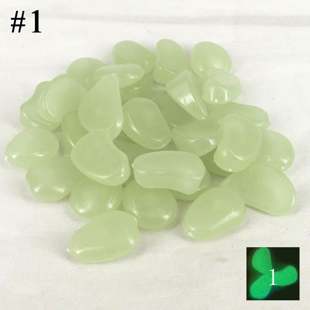 Glow in the dark luminous pebbles stones fish tank decor aquarium craft 50pcs