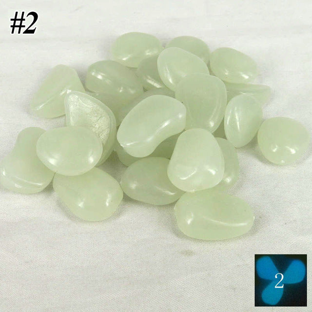 Glow in the dark luminous pebbles stones fish tank decor aquarium craft 50pcs
