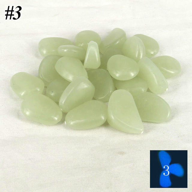 Glow in the dark luminous pebbles stones fish tank decor aquarium craft 50pcs