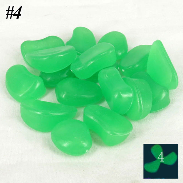 Glow in the dark luminous pebbles stones fish tank decor aquarium craft 50pcs