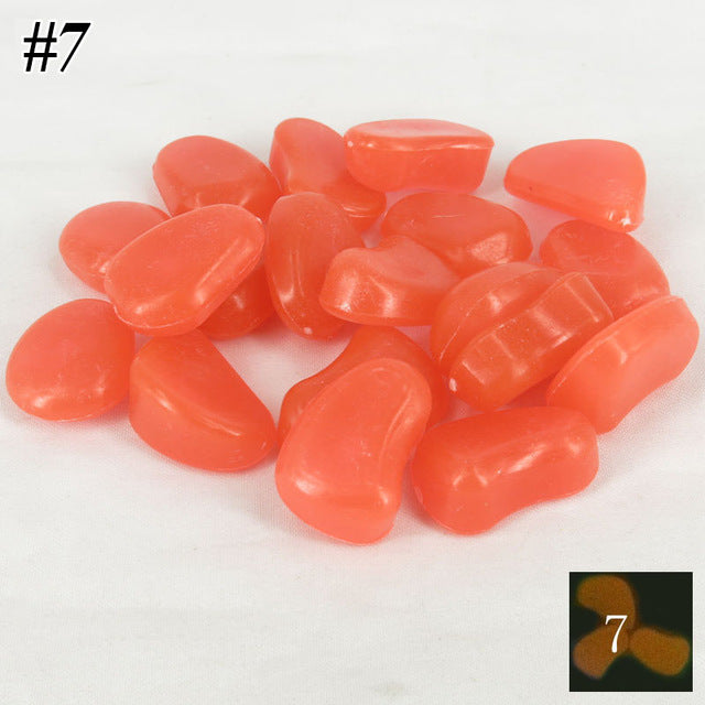 Glow in the dark luminous pebbles stones fish tank decor aquarium craft 50pcs