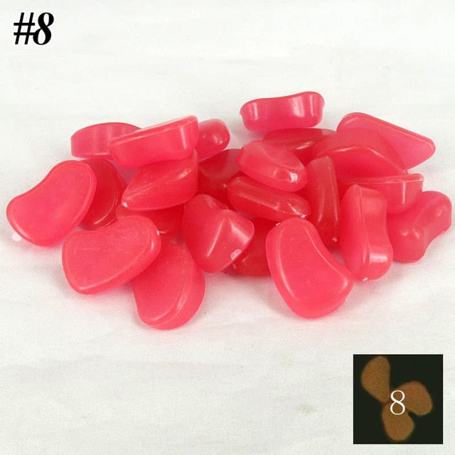 Glow in the dark luminous pebbles stones fish tank decor aquarium craft 50pcs