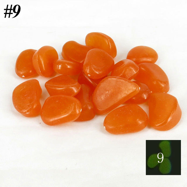 Glow in the dark luminous pebbles stones fish tank decor aquarium craft 50pcs