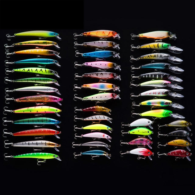 fishing lure set fake lure wobbler carp tackle 43pcs for ocean boat fishing