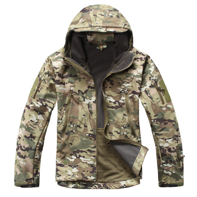Army Military Tactical Jacket Men Camouflage Coat Soft Shell Plus Size 4XL Raincoat