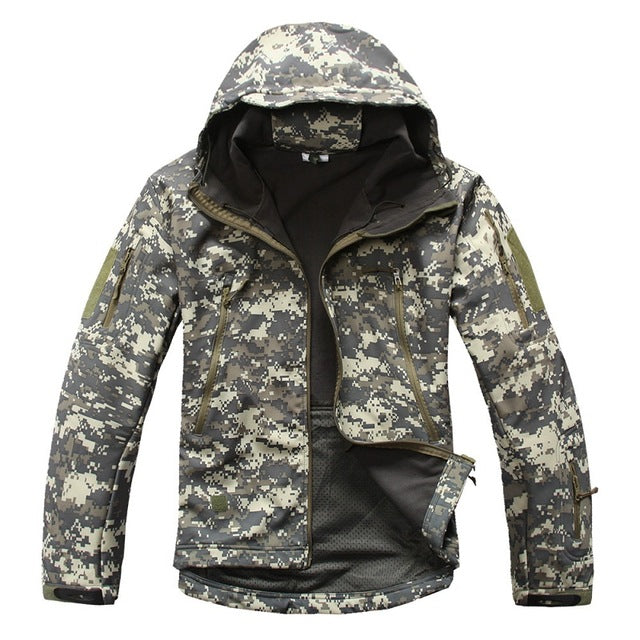 Army Military Tactical Jacket Men Camouflage Coat Soft Shell Plus Size 4XL Raincoat