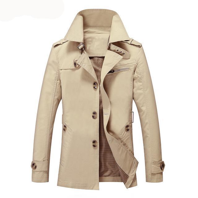 Men jacket coat detective style casual fit overcoat outerwear