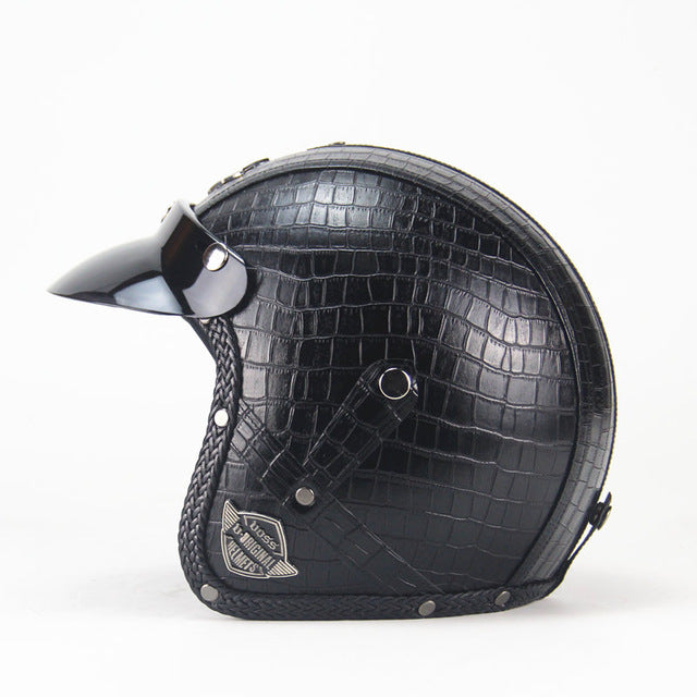 Vintage motorcycle helmets with goggles scooter vespa helmet open face