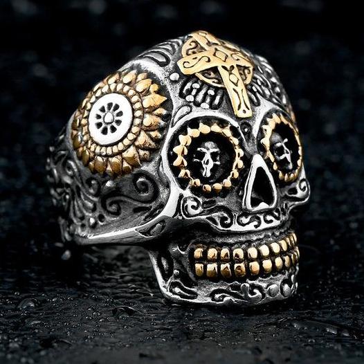 Punk skull rings vintage jewelry for men biker gifts party
