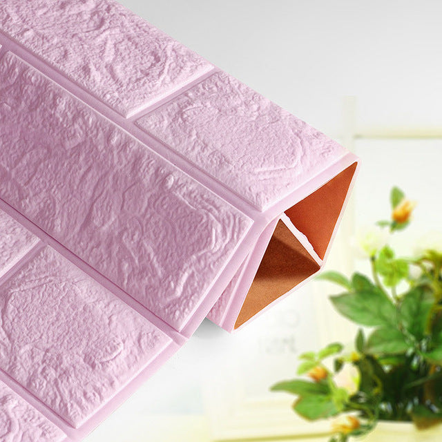 3D wall decor stickers wallpaper adhesive foam brick room DIY self home decor